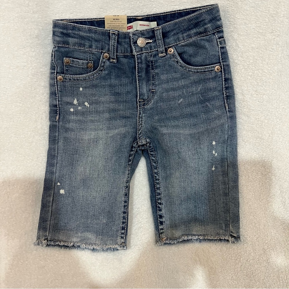 Levi's Kids Blue Denim Bermuda Shorts